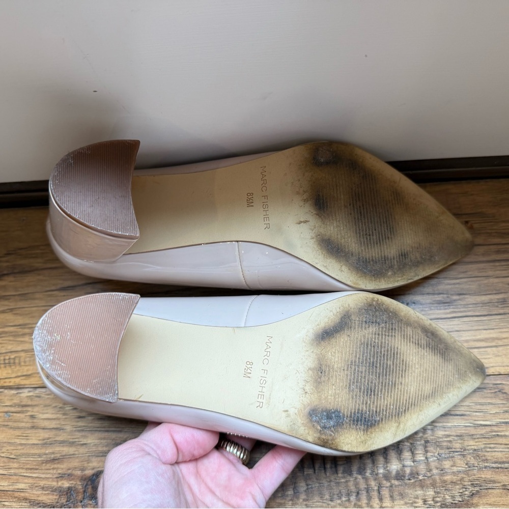 Marc Fisher Cream Block Heel Pumps - Picture 5 of 5